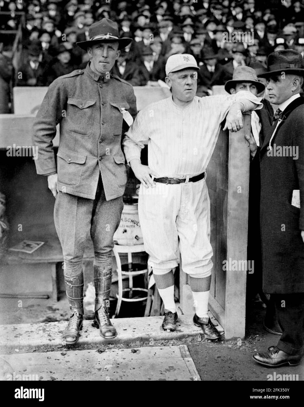 Hank Gowdy, in military uniform with manager John McGraw, New York