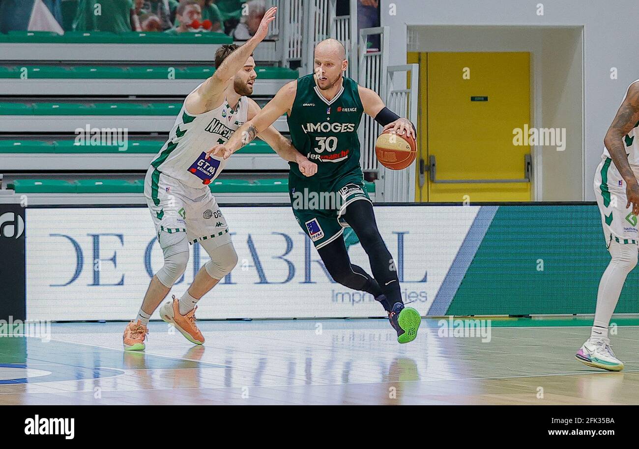 BERHANEMESKEL Johnny of Nanterre 92, LAMPE Maciej of Limoges during the LNB  Pro A Jeep Elite Nanterre 92 v Limoges basketball match on April 27, 2021  at Palais des Sports in Nanterre,