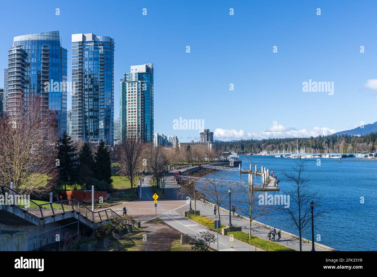 Harbour Green Park, on the Vancouver Harbour shore. Vancouver, BC