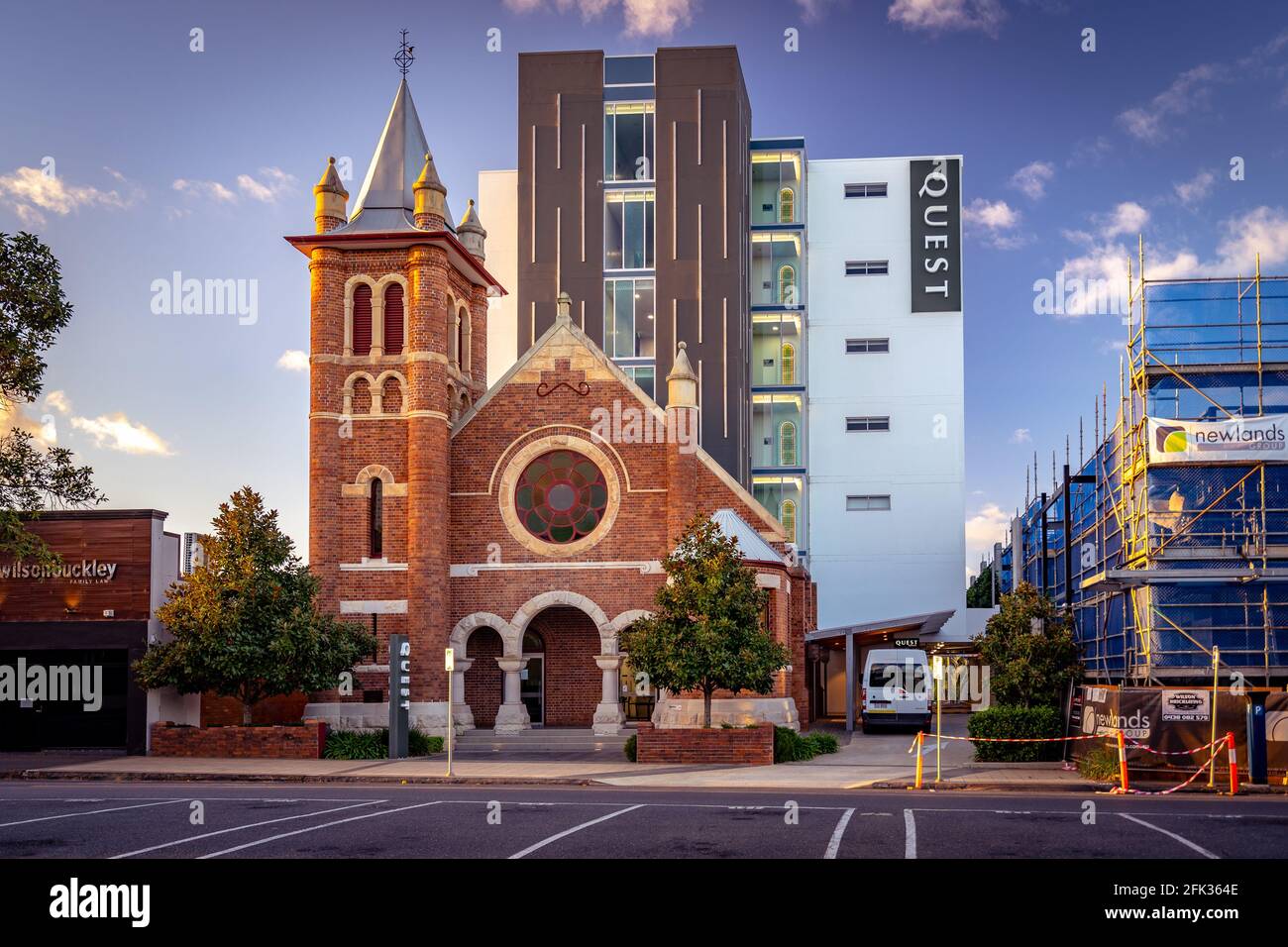 Toowoomba, Queensland, Australia - Quest hotel built above the converted church building Stock Photo