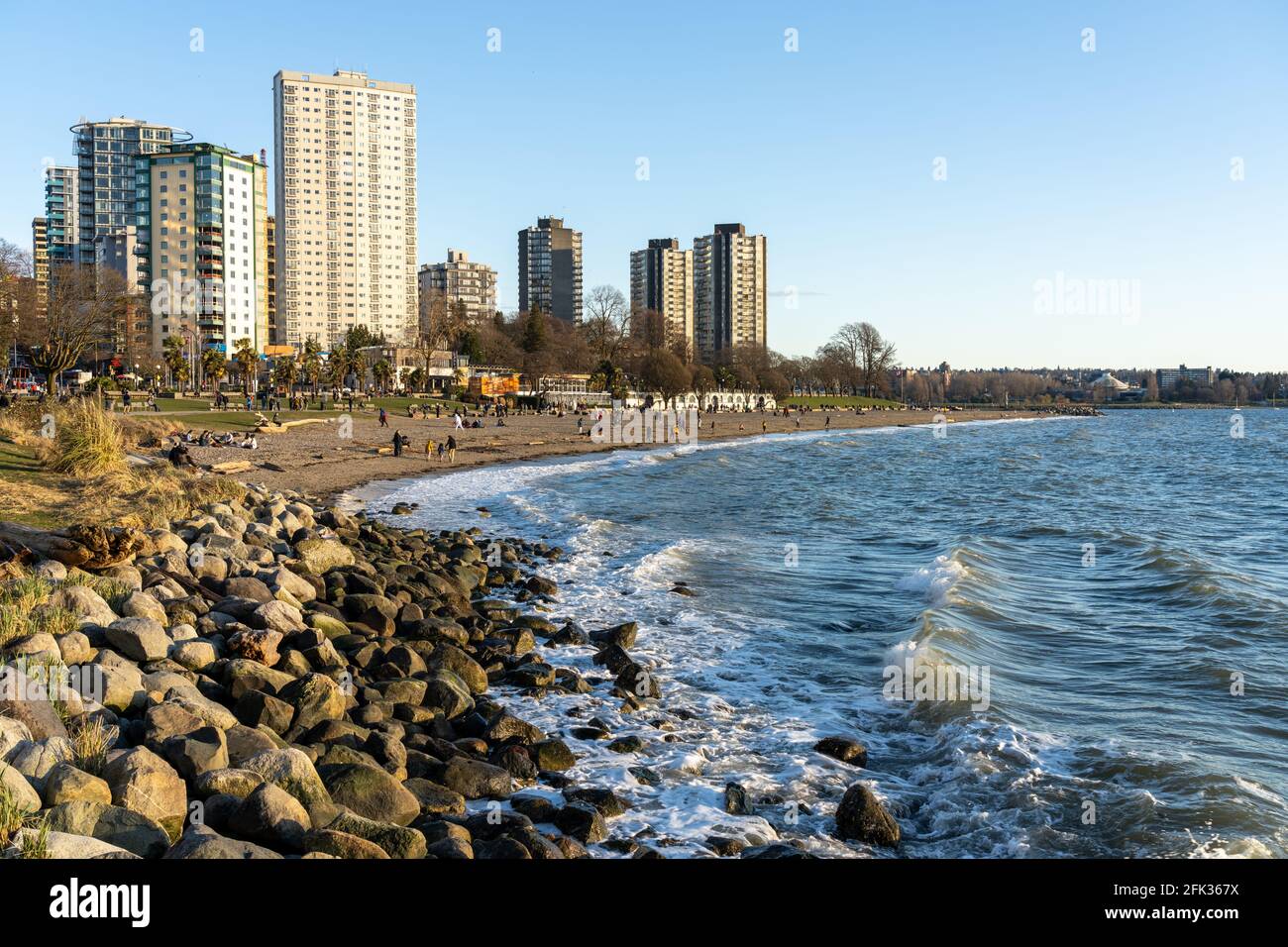 English Bay Beach, Vancouver City beautiful landscape in spring 