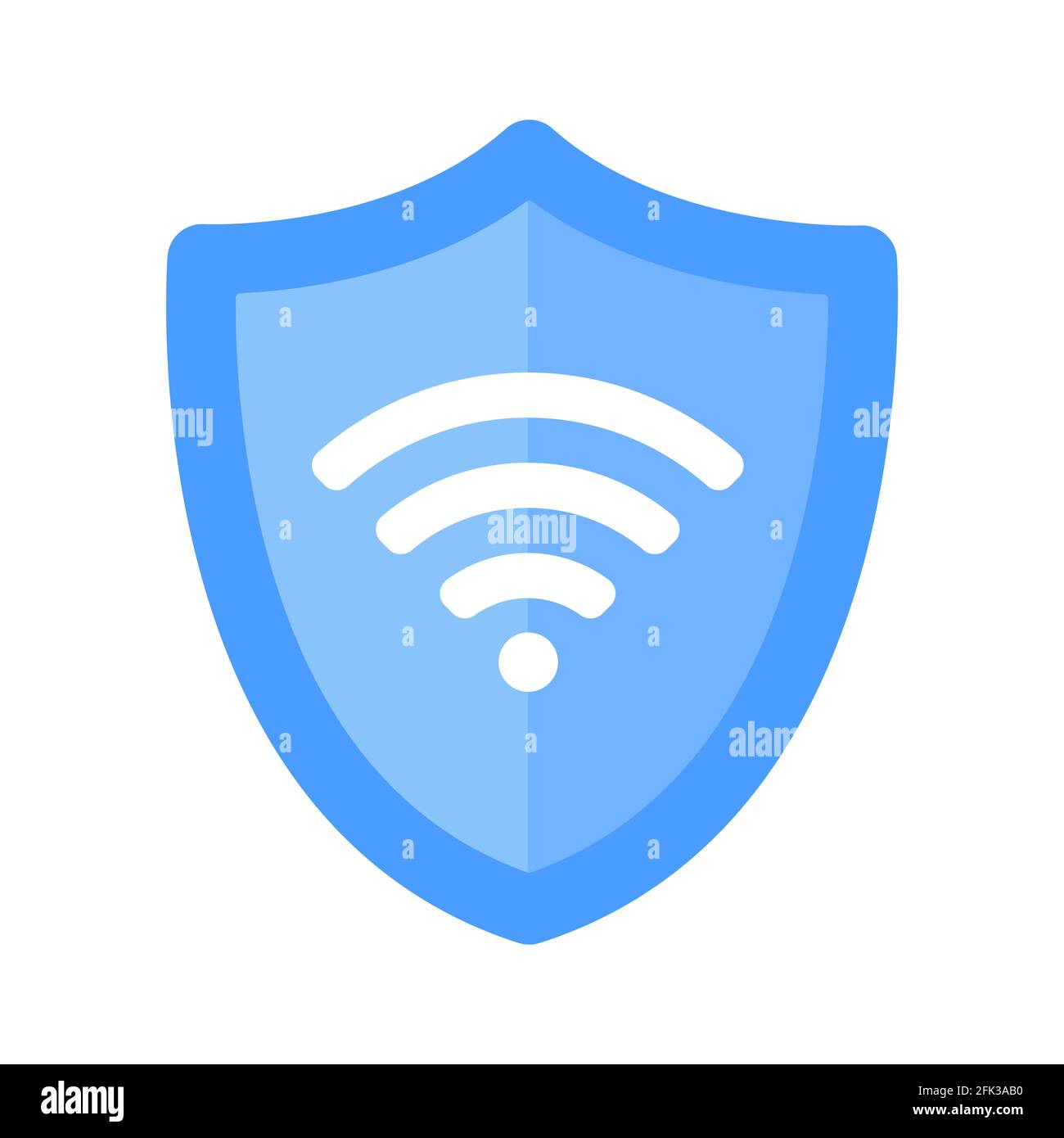 Wireless shield VPN wifi icon sign flat design vector illustration