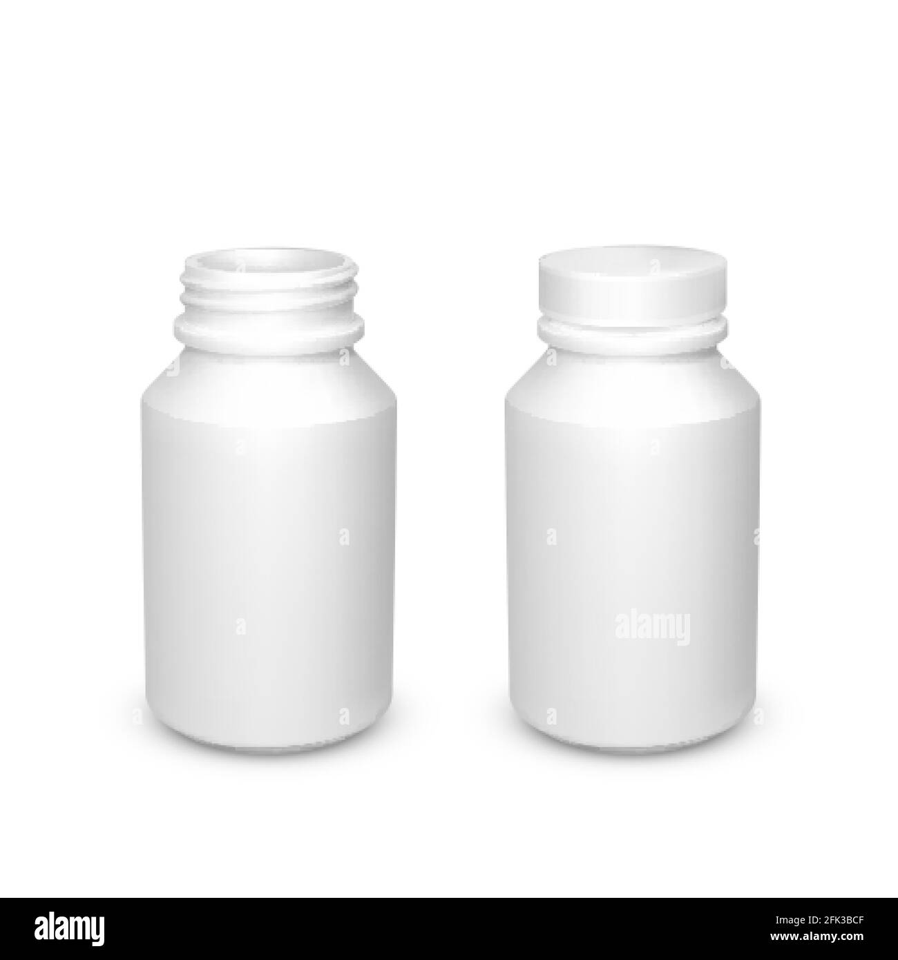 White plastic bottle template isolated on white background. Vector illustation Stock Vector