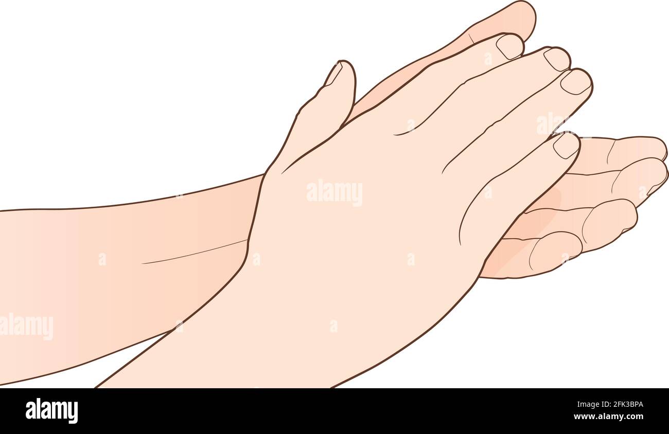 Man clapping hands, applause isolated on white Stock Vector