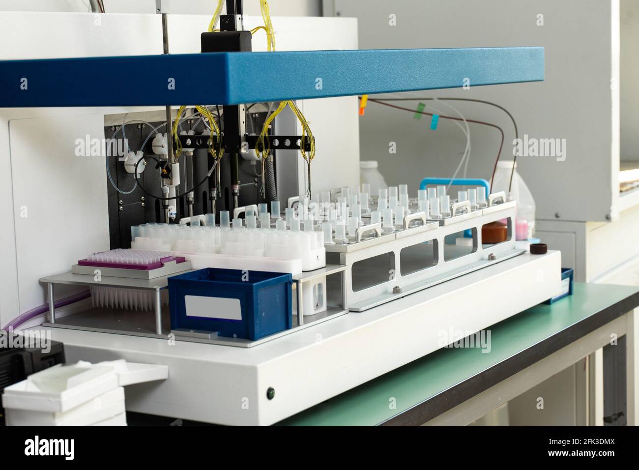 automatic technology in the lab to work with analyses. Stock Photo