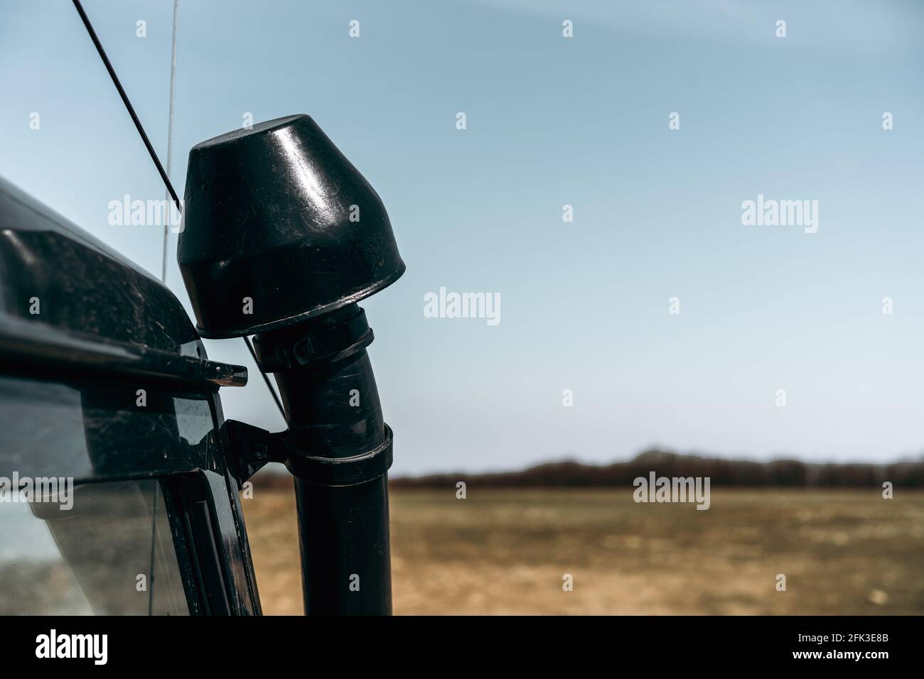 Exhaust pipe on the roof of the off road car Stock Photo Alamy