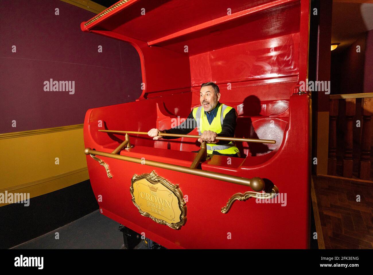 EDITORIAL USE ONLY David Walliams makes his final inspection on the new