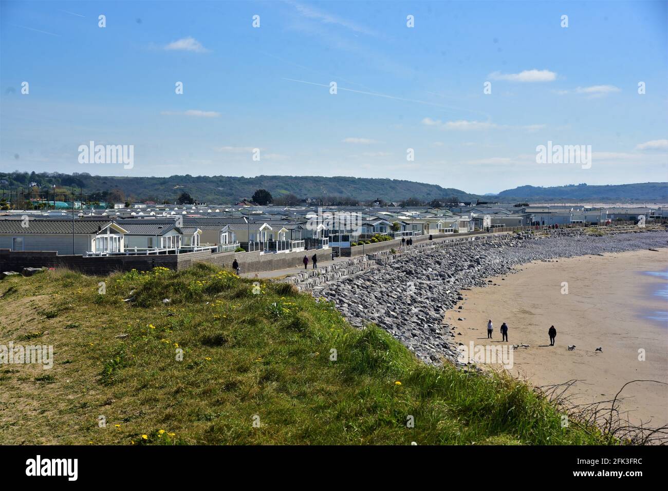 Trecco Bay Holidays, Trecco Bay, Porthcawl, Bridgend , South Wales. More and more people will be taking  a staycation or stay vacation, 2021 summer Stock Photo