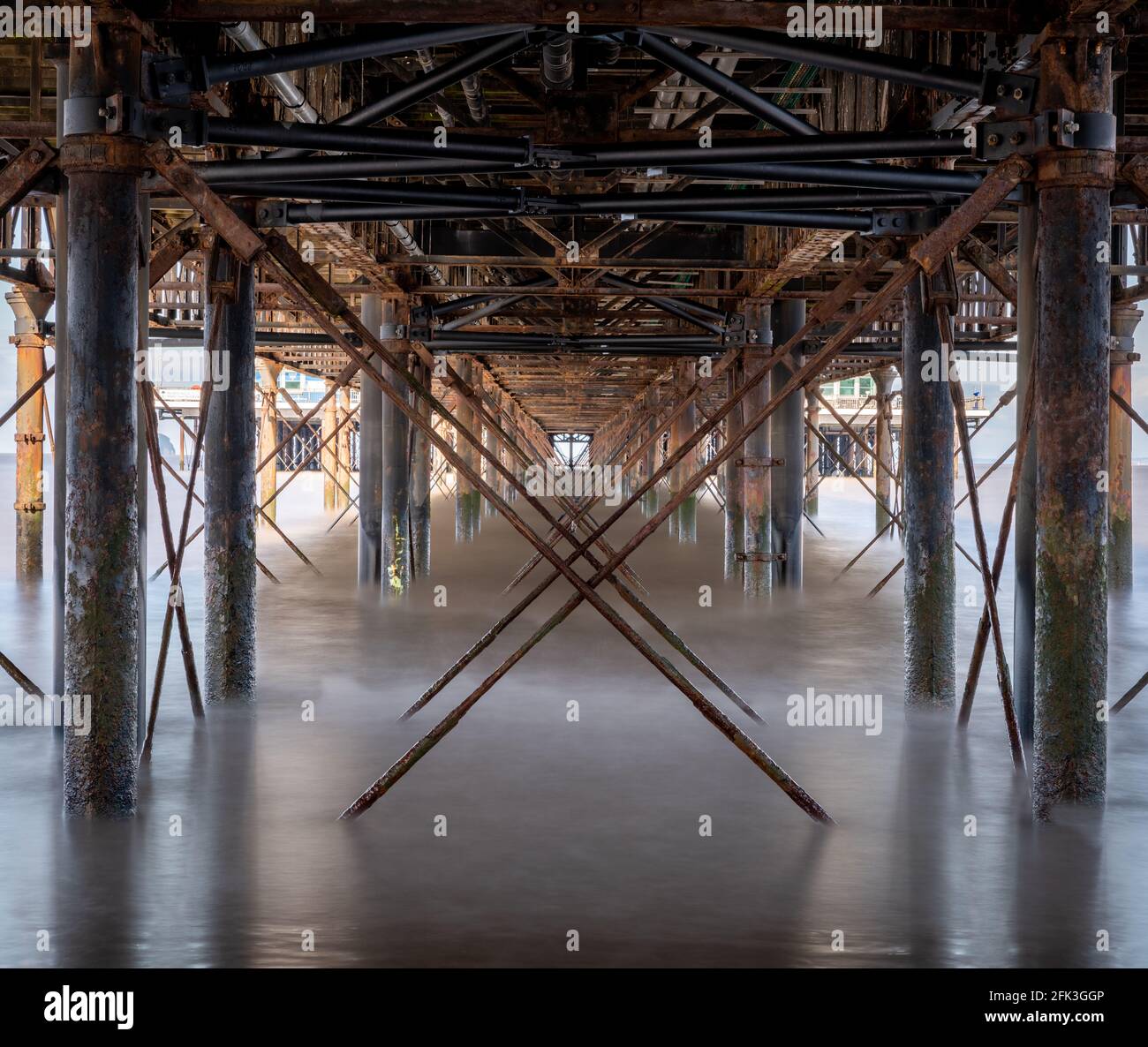 Underneath the Pier at Weston-Super-Mare Stock Photo