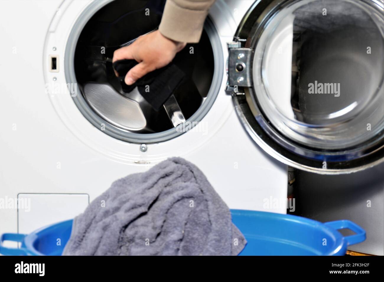 washing machine in the kitchen Stock Photo Alamy