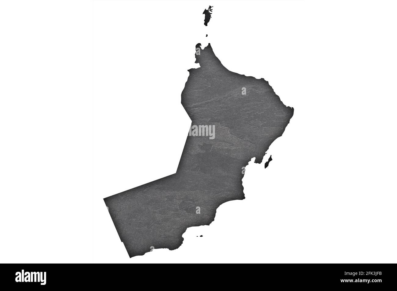 Map of Oman on dark slate Stock Photo - Alamy