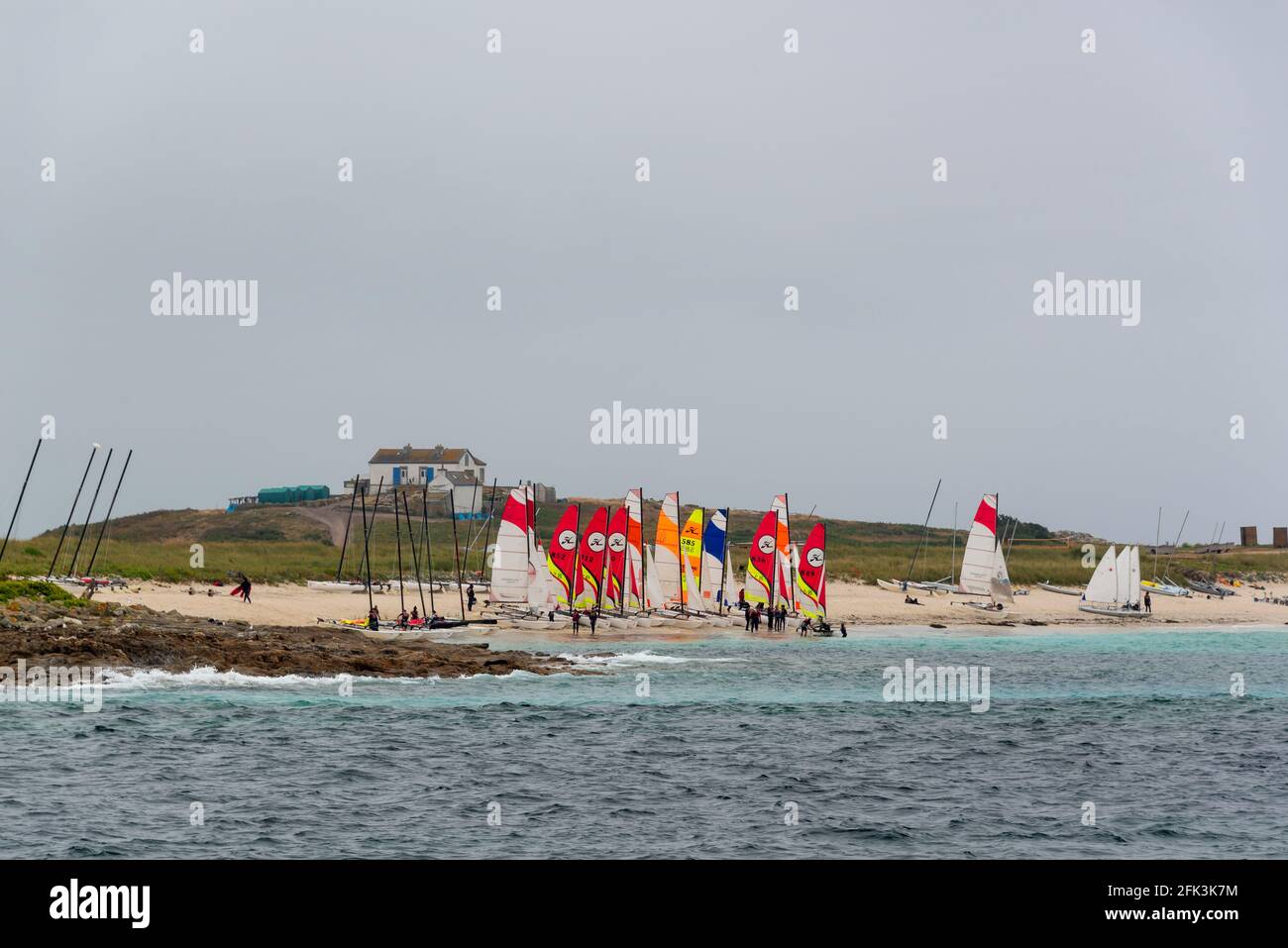 Les Glenans sailing school on the Glenan islands, Brittany, France Stock Photo