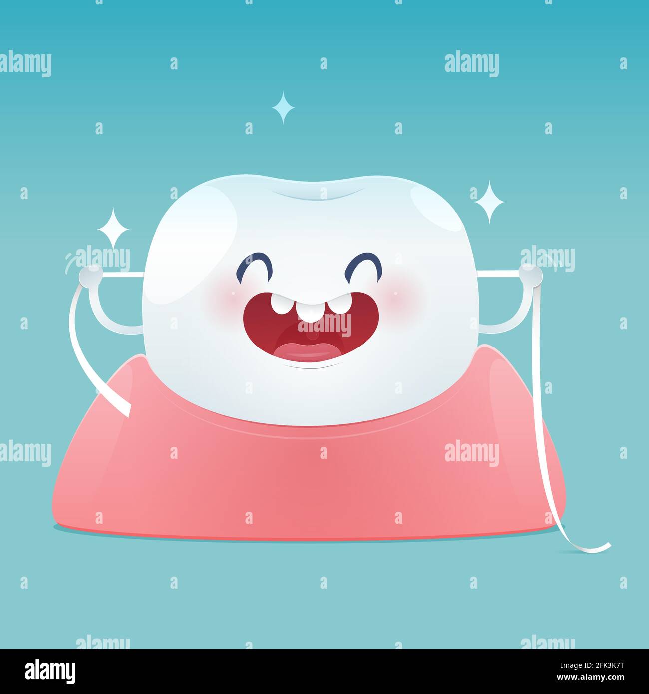 Floss Teeth Cartoon
