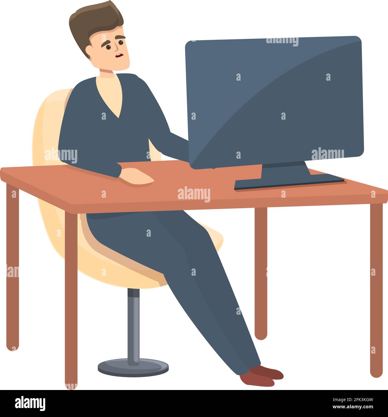 Rush job on computer icon. Cartoon of Rush job on computer vector icon ...