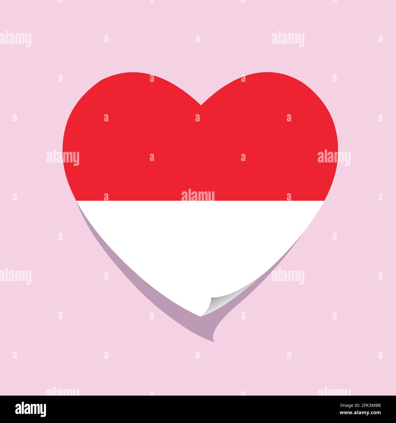 I love Indonesia flag heart vector illustration Stock Vector