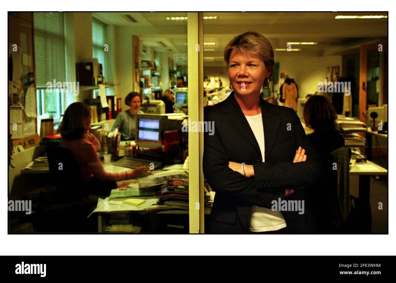 Sally Brompton editor of Red magazine May 2000in her office in London
