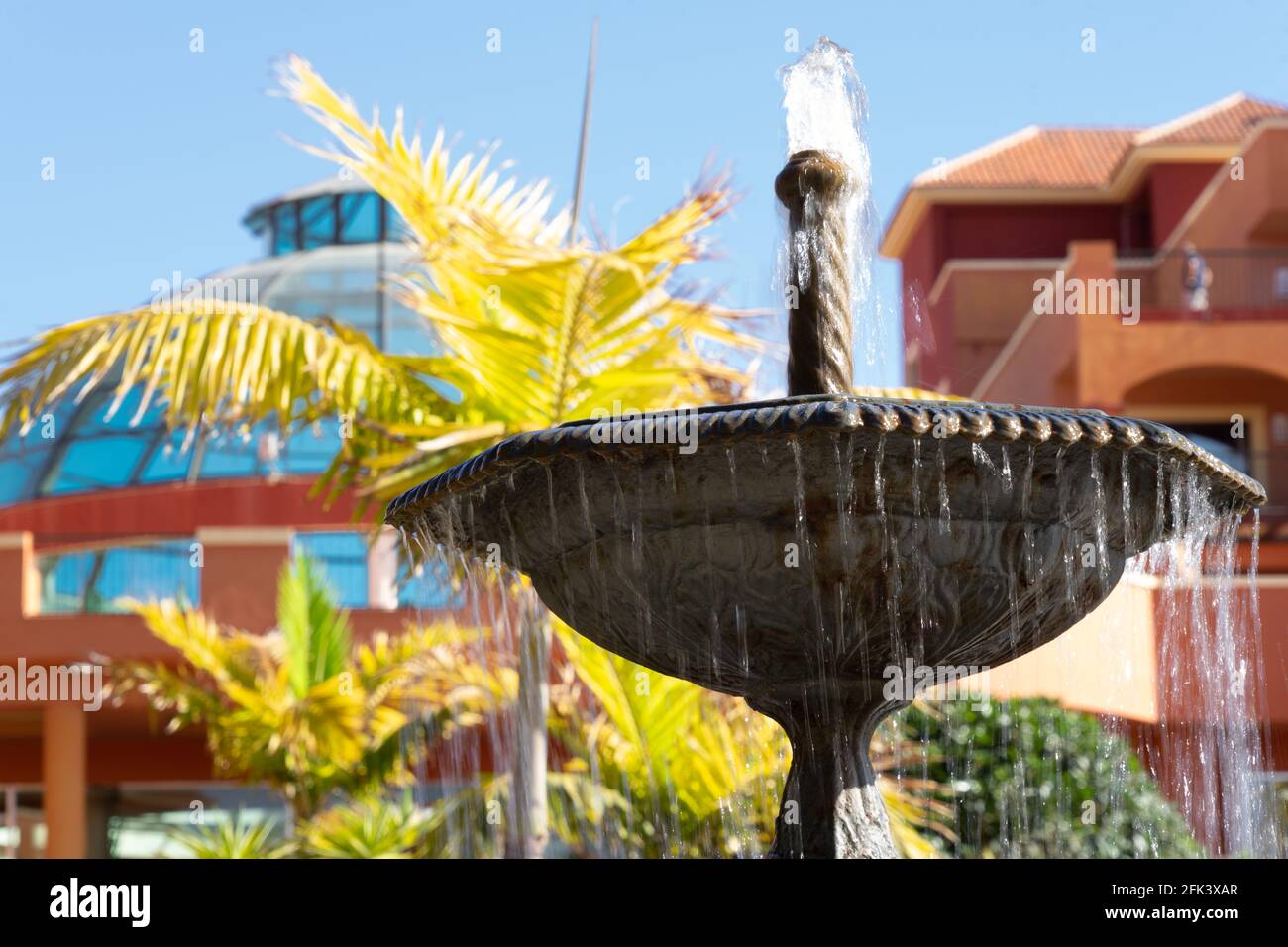 Ornamental fountain in a luxurious hotel complex Stock Photo