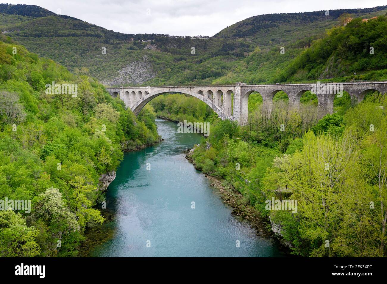 Solkan bridge on the River Soca Isonzo Slovenia Stock Photo Alamy