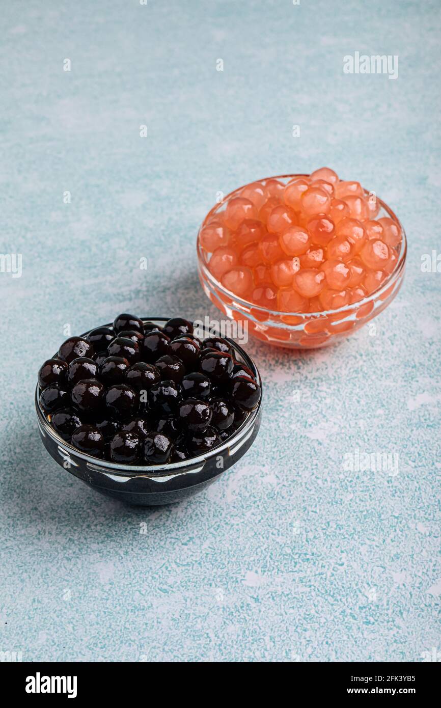 Two bowls of tapioca pearl bubbles Stock Photo Alamy