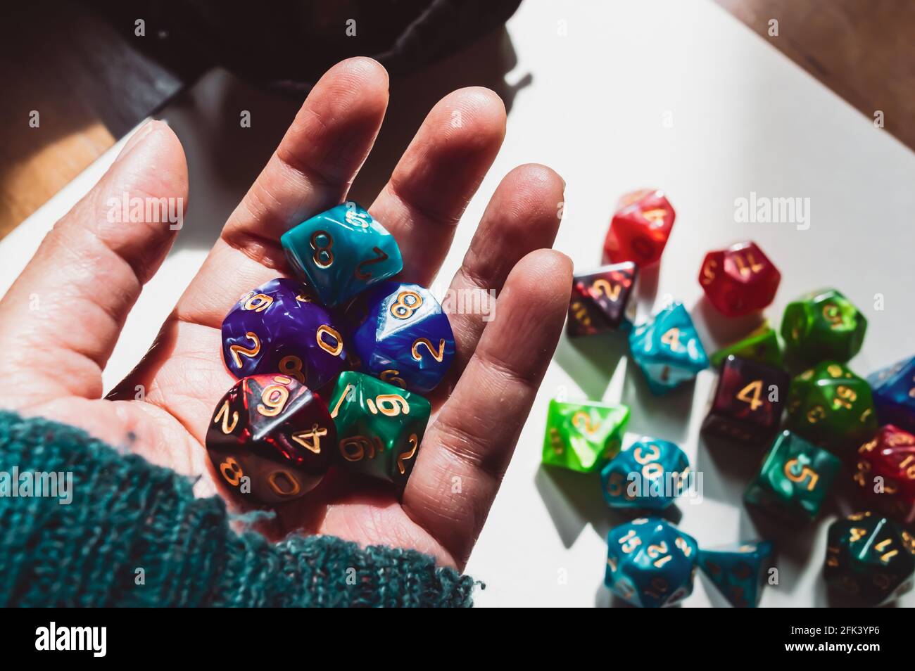 Roleplay game with dragons in dungeon. Yellow field dice Stock Photo by  ©paulzhuk 178871342