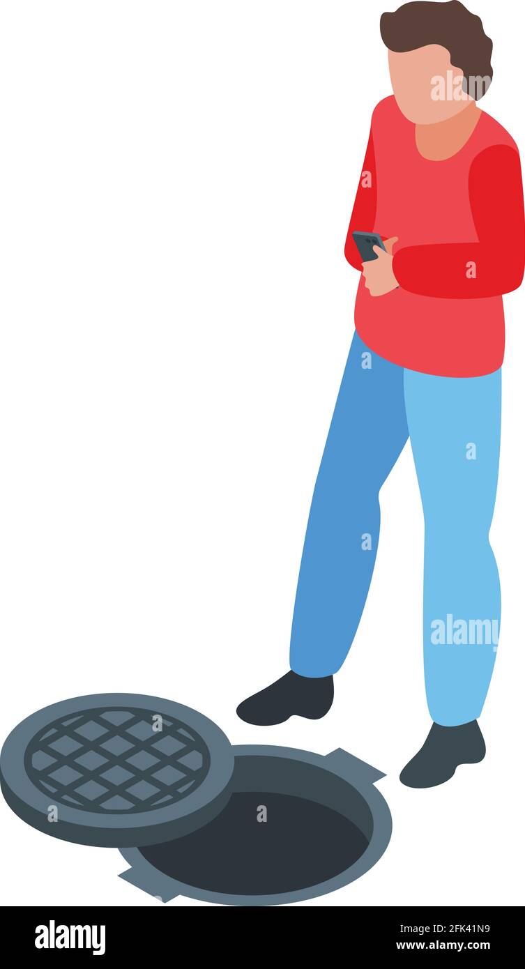 Street careless person icon. Isometric of Street careless person vector ...