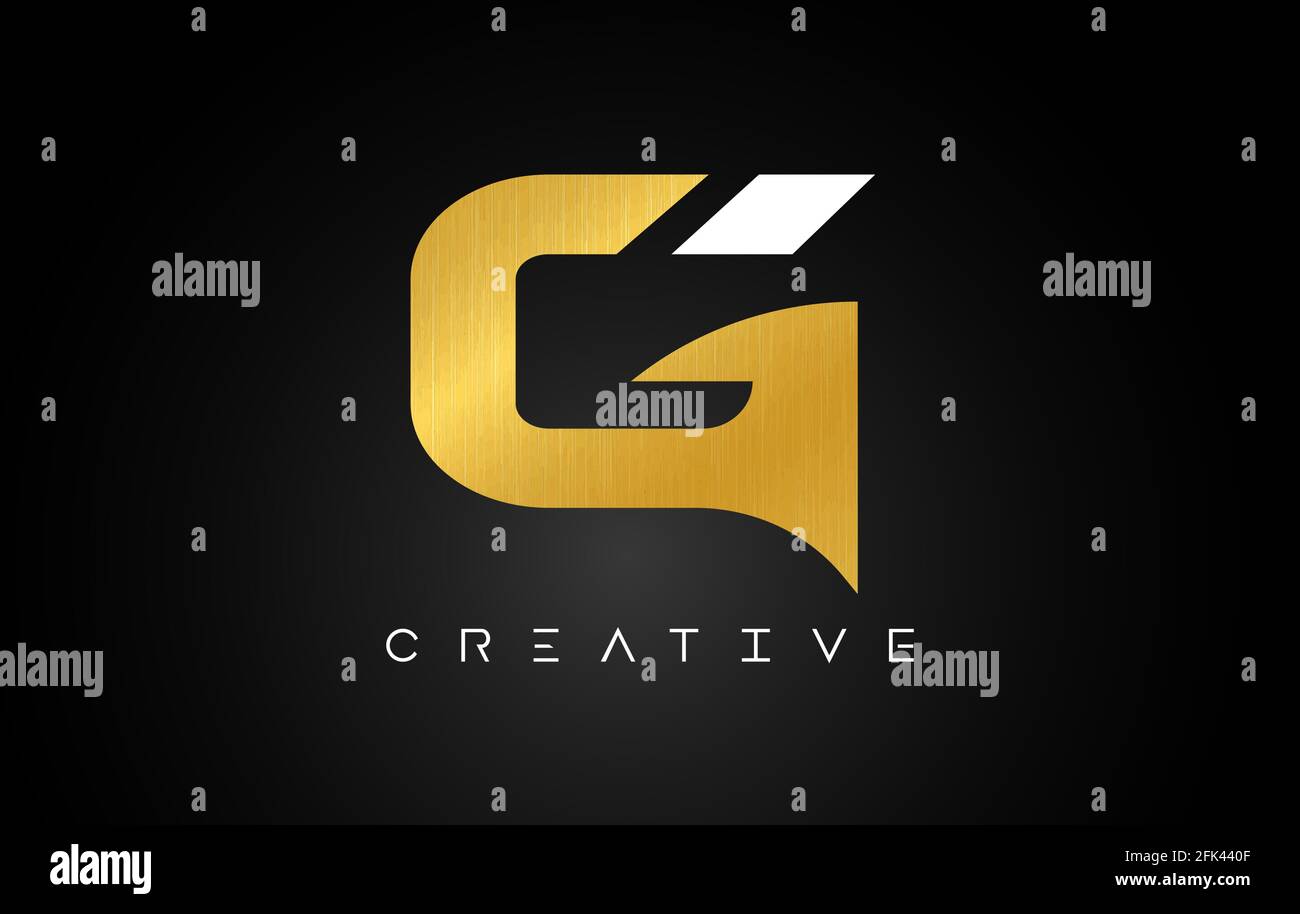 G Golden Letter Logo with Creative Modern Look and Gold Texture. Metal ...