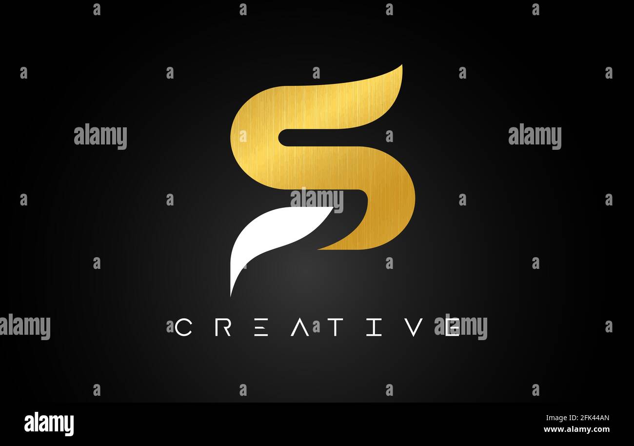 S Golden Letter Logo with Creative Modern Look and Gold Texture. Metal ...