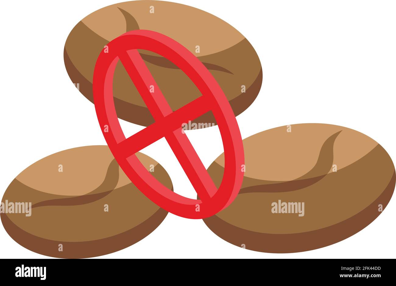 Decaffeinated coffee beans icon. Isometric of Decaffeinated coffee ...