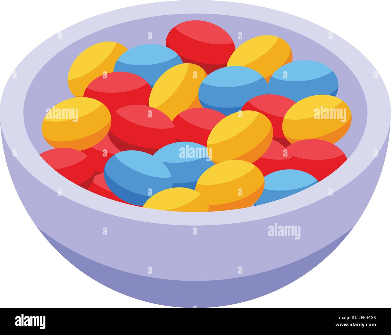 Christmas candy bowl icon. Isometric of Christmas candy bowl vector ...