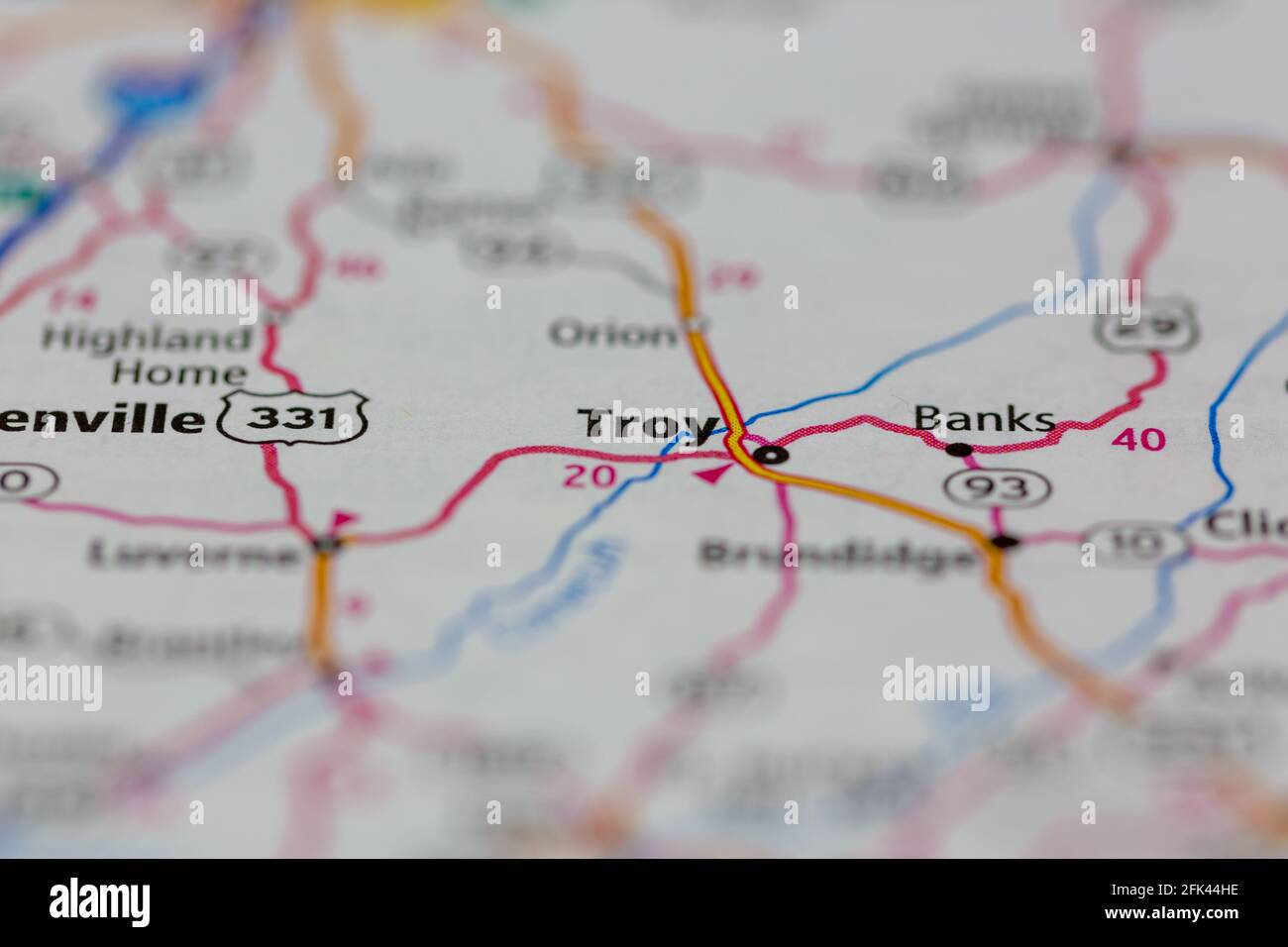 Troy Alabama On Map Troy Alabama Usa Shown On A Geography Map Or Road Map Stock Photo - Alamy