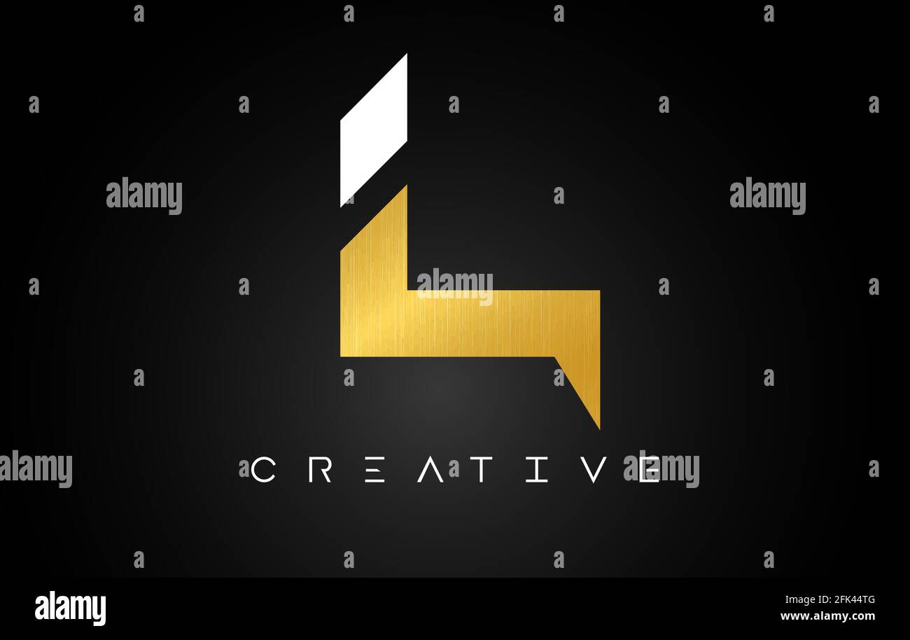 L Golden Letter Logo with Creative Modern Look and Gold Texture. Metal ...