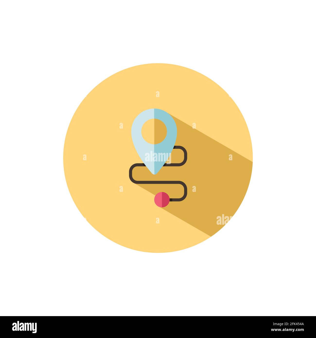Location. Map and navigation. Flat color icon in a circle. Commerce vector illustration Stock Vector