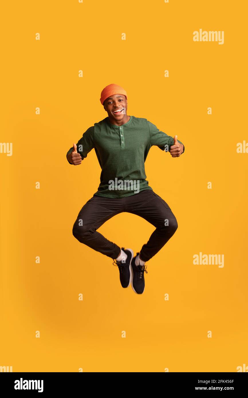 Full length excited funny black hi-res stock photography and images - Alamy