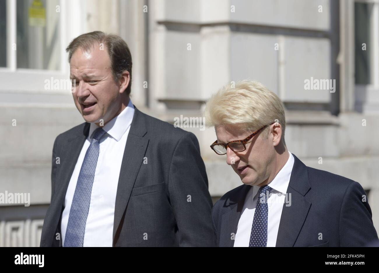 Jo Johnson, now Baron Johnson of Marylebone, in Whitehall with Jesse
