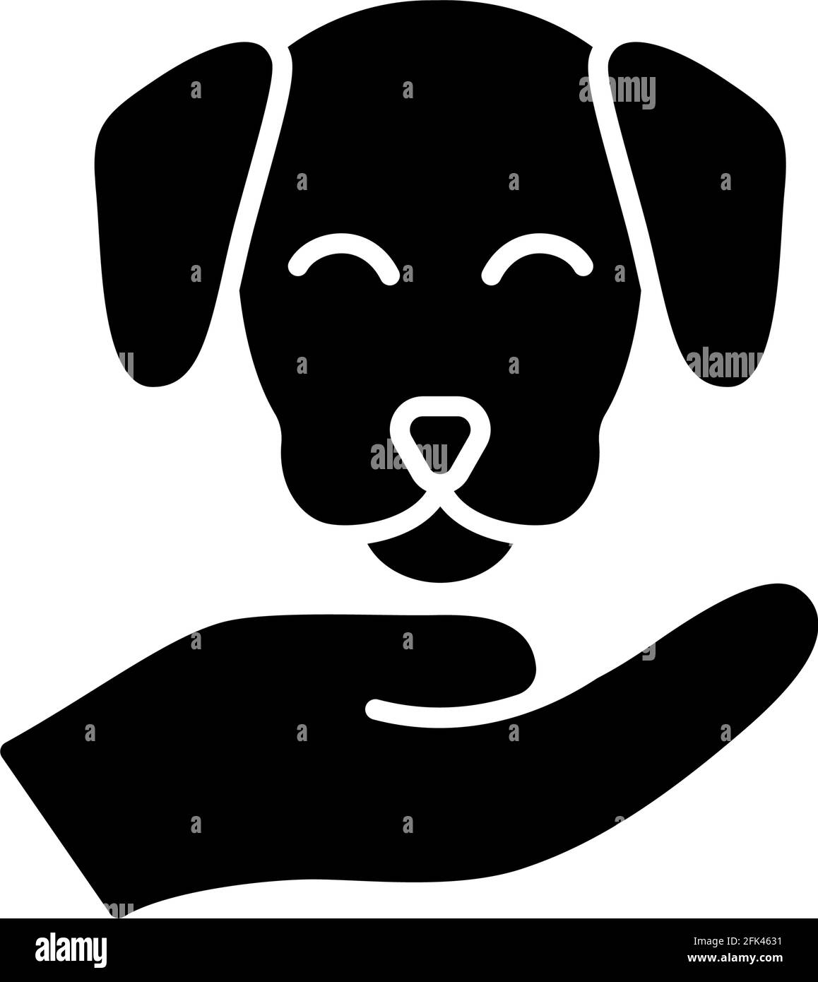 Pet friendly black glyph icon Stock Vector