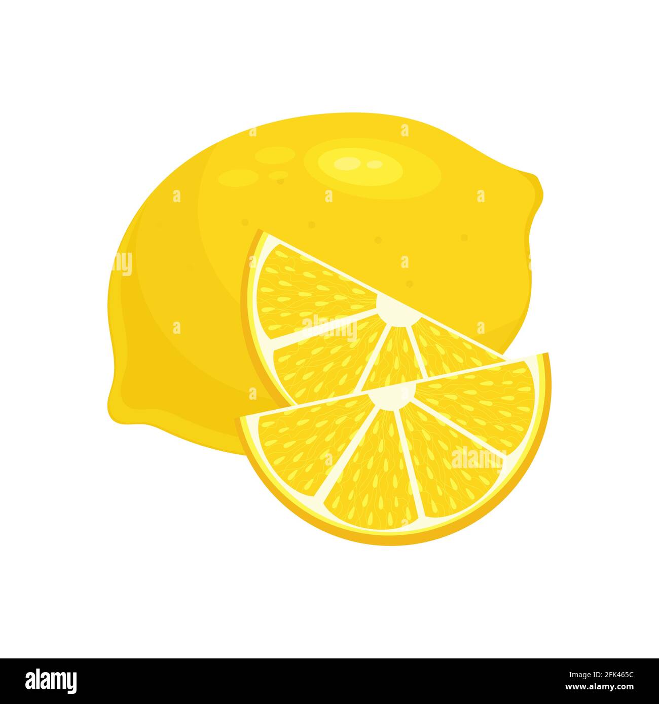 Lemon and its wedges. Flat style illustration Stock Vector Image &amp; Art ...