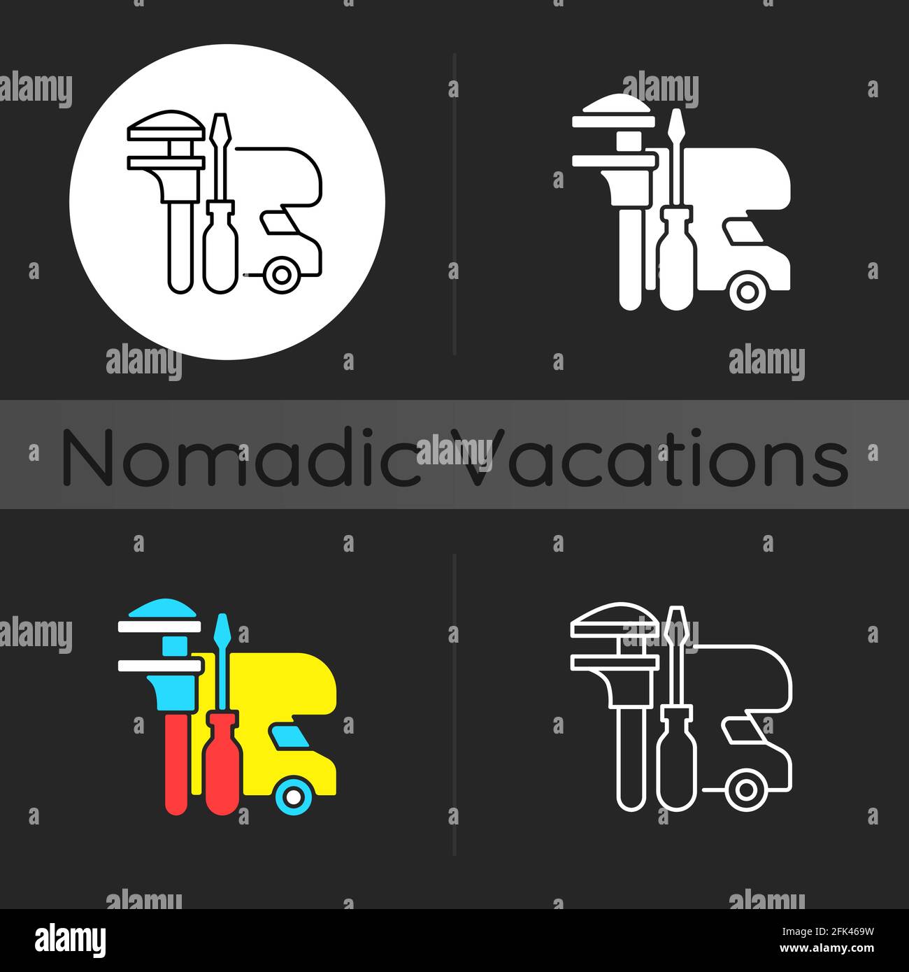 RV maintenance dark theme icon Stock Vector Image & Art - Alamy