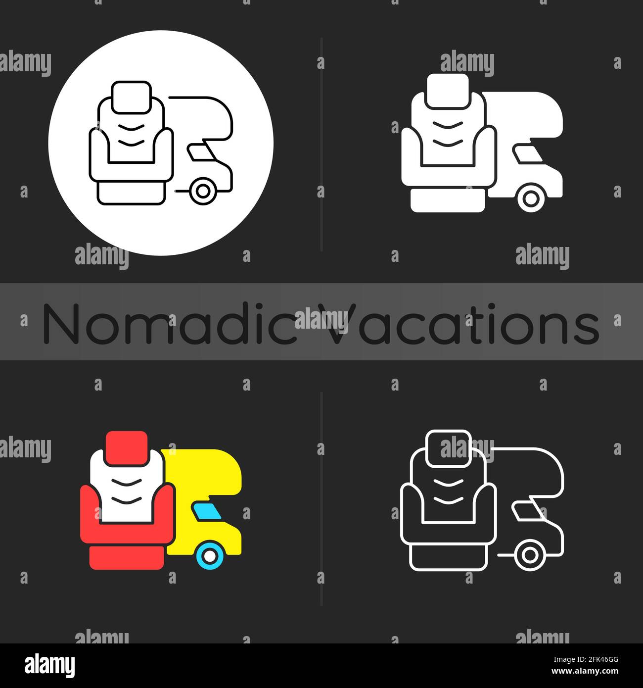 RV furniture dark theme icon Stock Vector Image & Art - Alamy