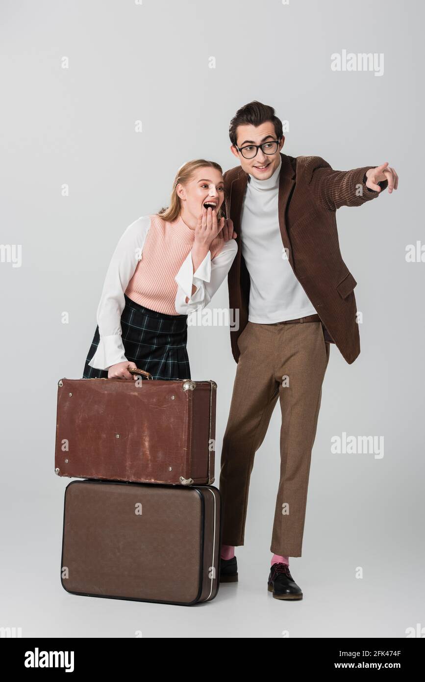 Old man pointing mouth hi-res stock photography and images - Alamy