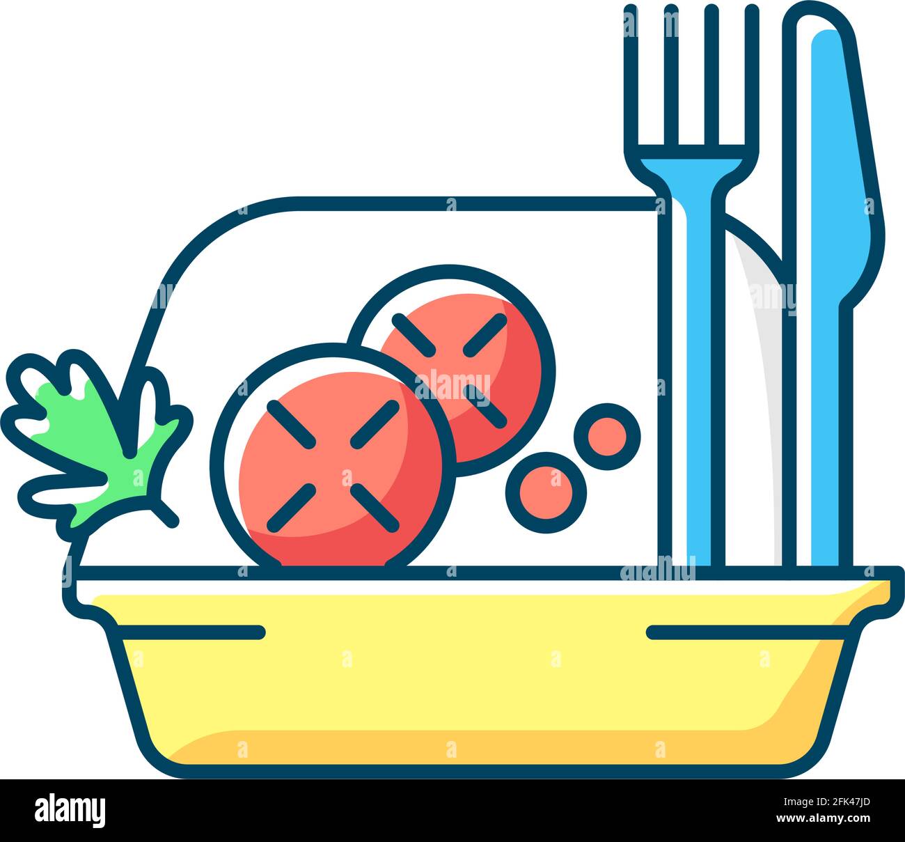 Takeaway salads RGB color icon Stock Vector