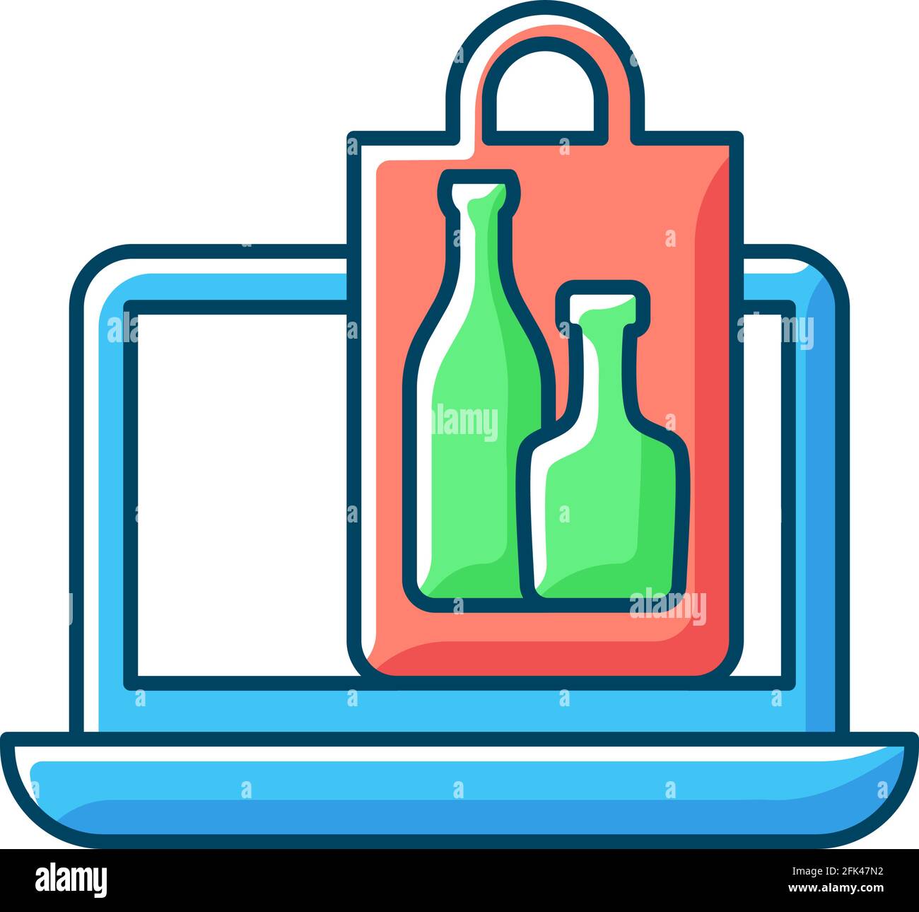 Online drinks ordering RGB color icon Stock Vector