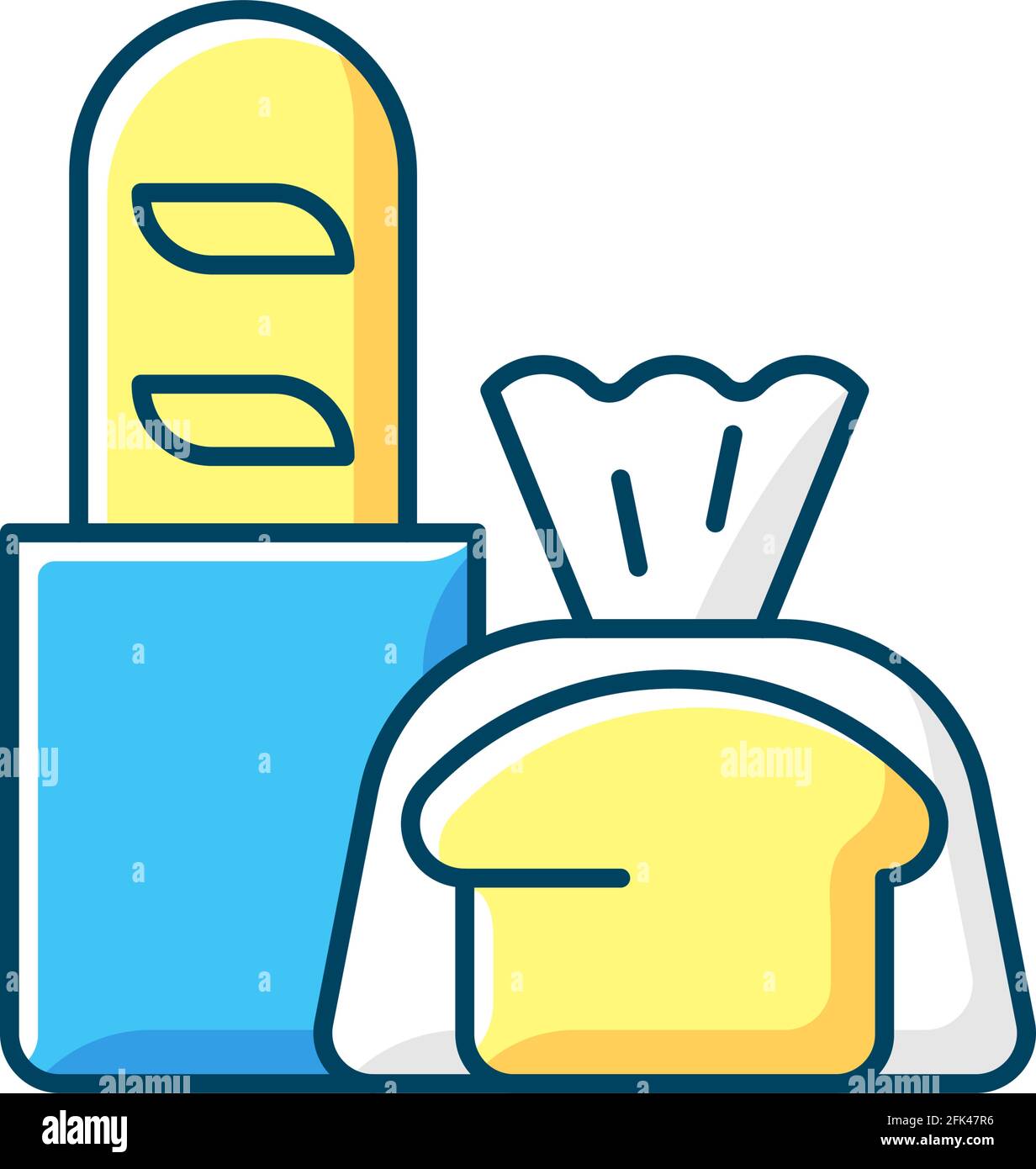 Fresh bread takeout RGB color icon Stock Vector