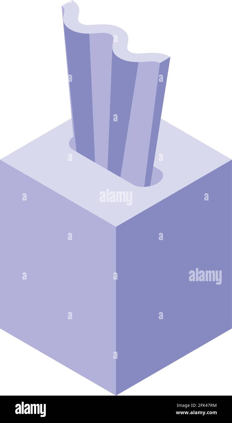 Tissue box icon. Isometric of Tissue box vector icon for web design isolated on white background