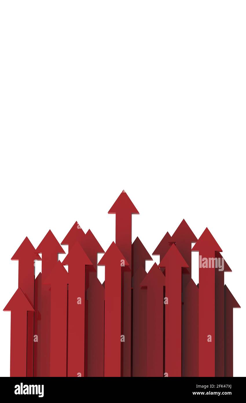 Red arrow. Growing business background concept.3D rendering Stock Photo ...