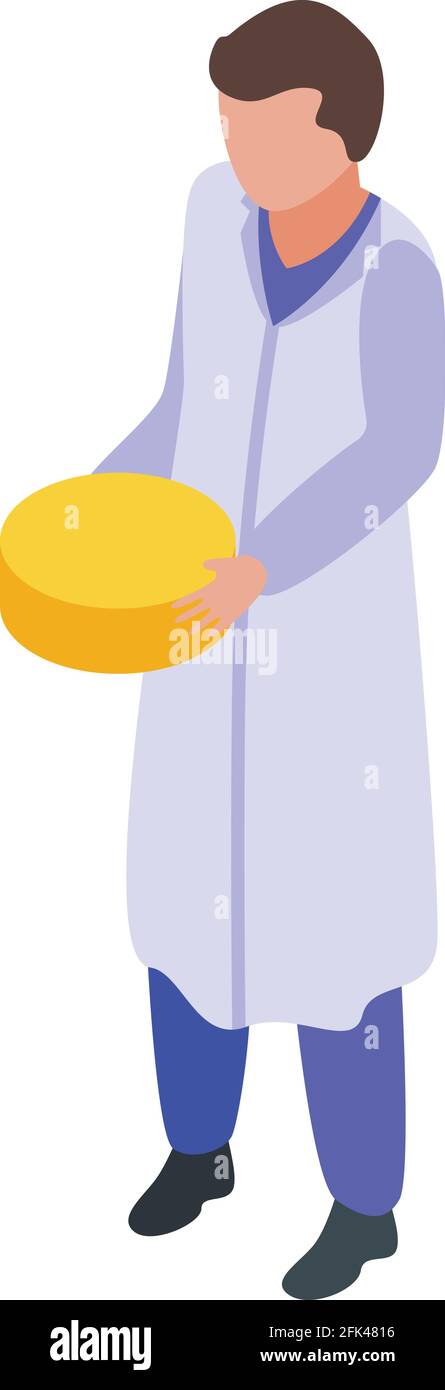 Cheese production worker icon. Isometric of Cheese production worker ...