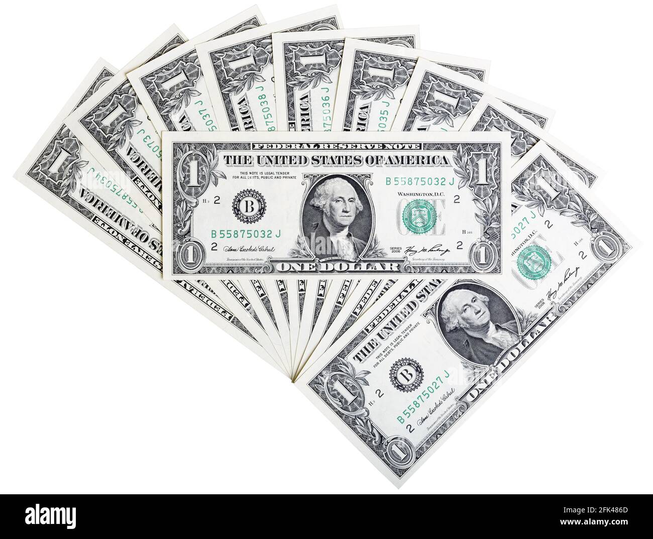 Banknote in one U.S. dollar, abstract background. Stock Photo