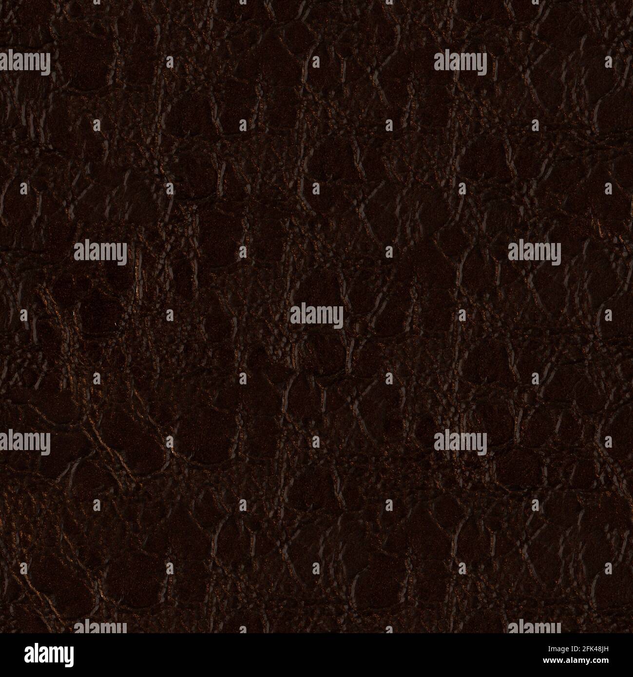 Dark brown leather, abstract background. Seamless square texture, tile ready. Stock Photo