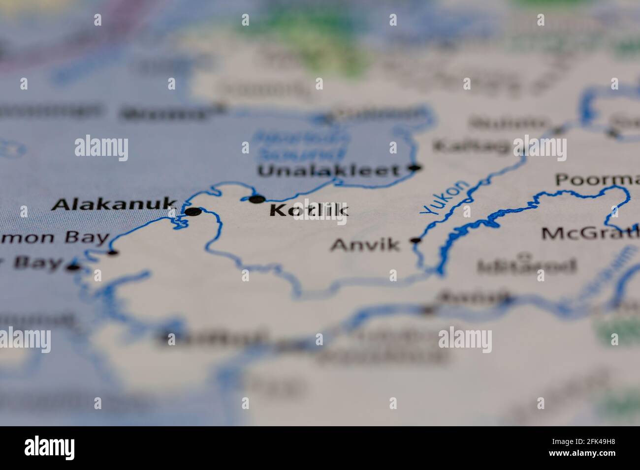 Kotlik Alaska USA shown on a geography map or road map Stock Photo Alamy