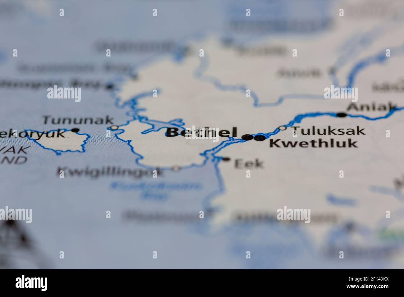 Bethel Alaska USA shown on a geography map or road map Stock Photo Alamy