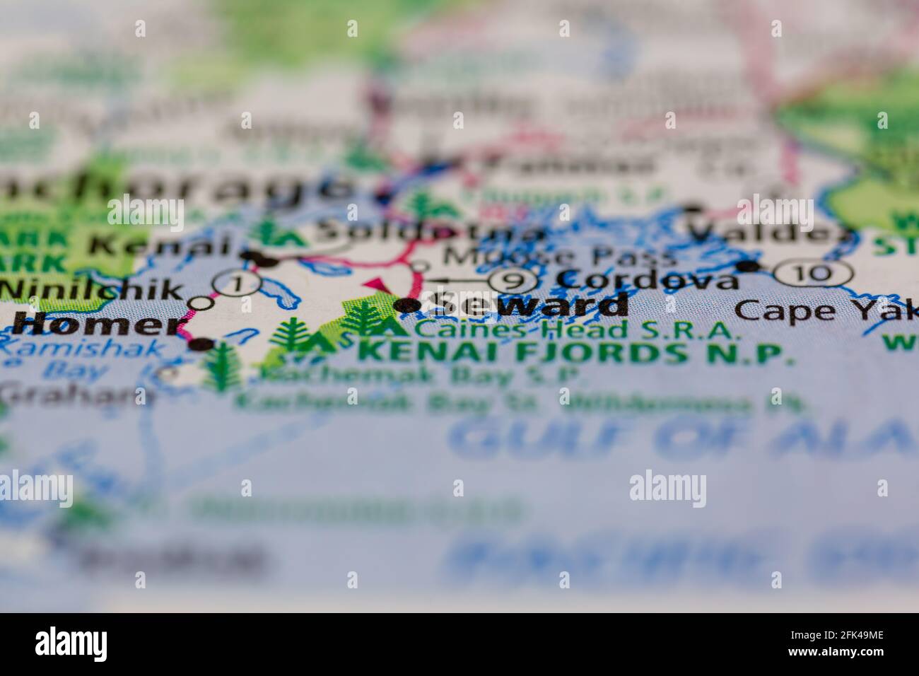 Seward Alaska Usa Shown On A Geography Map Or Road Map 2FK49ME 